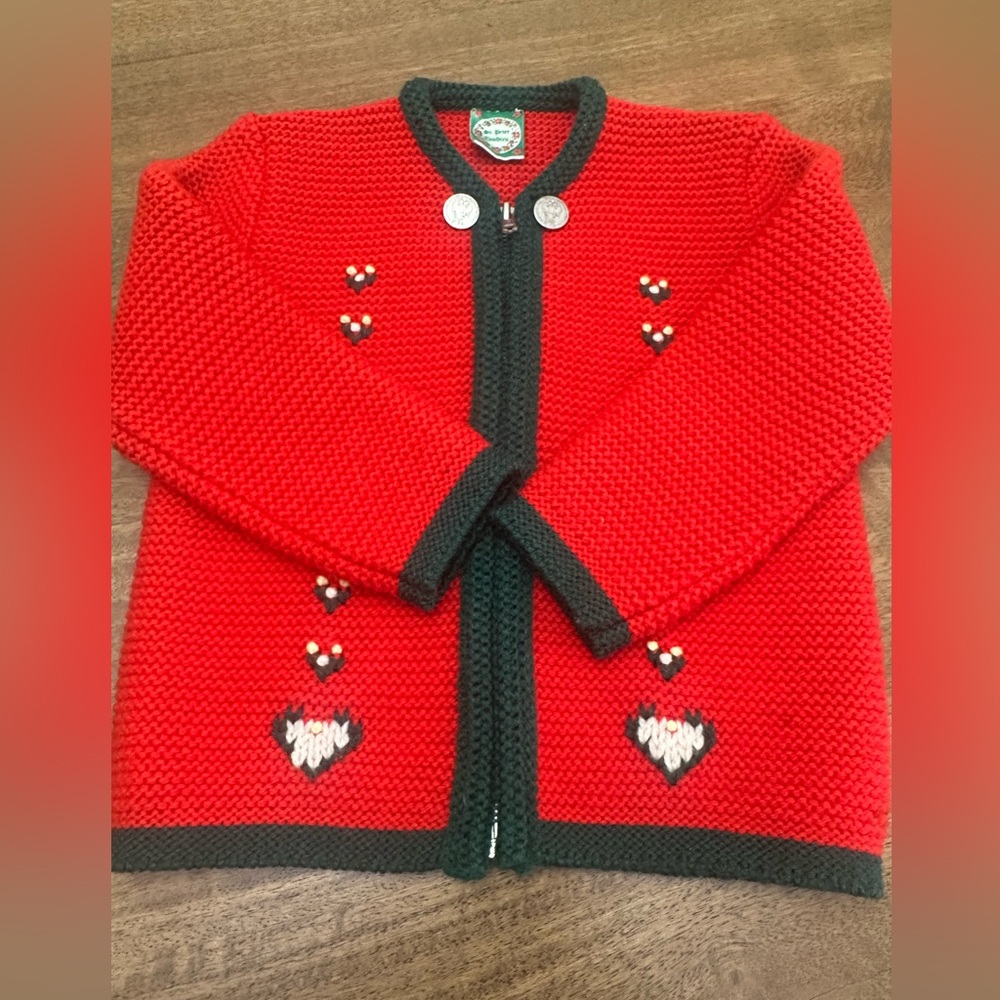 ❤️ St. Peter Trachten Vintage Wool Cardigan – Size 98 (2-3 Years Unisex)